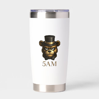 Creepy Night Animatronic Bear Water Bottle Insulated Tumbler