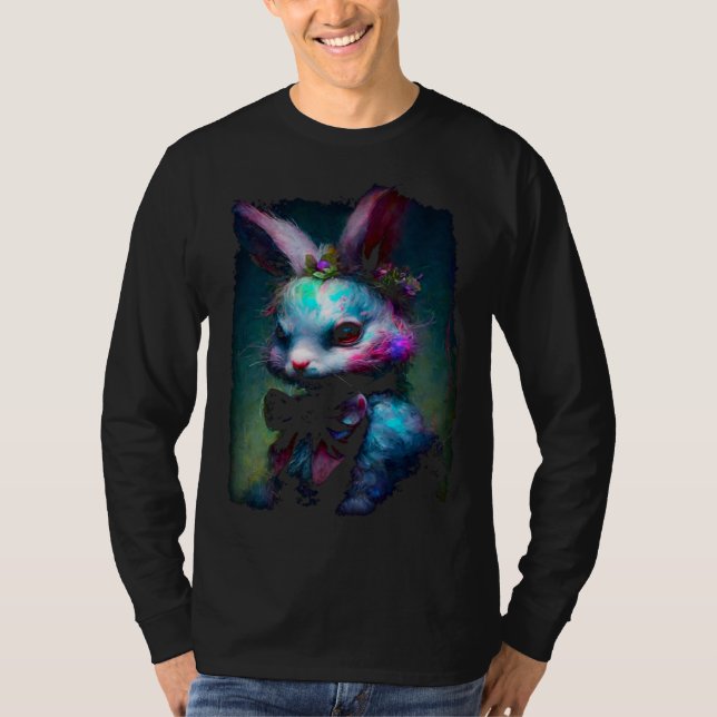 Creepy Nightmare Bunny Rabbit Silently Judges You T-Shirt (Front)