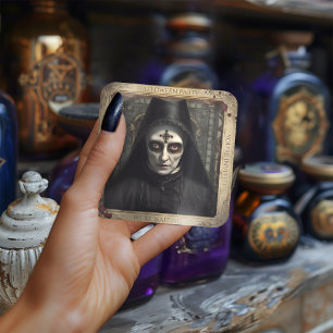 Creepy Nun Haunted Halloween Sticker
