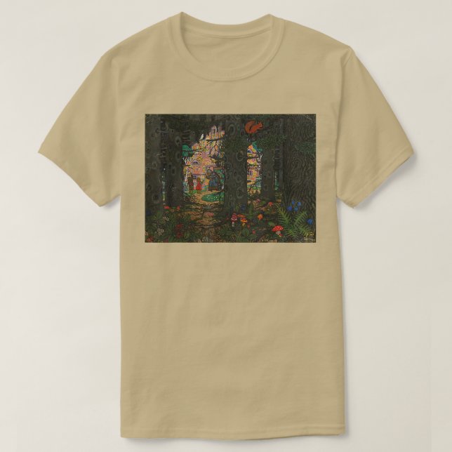 Creepy Old Witch Retro Fairy Tale Hansel and Grete T-Shirt (Design Front)