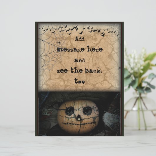 Creepy Orange Pumpkin Jack-o-Lantern (Standing Front)