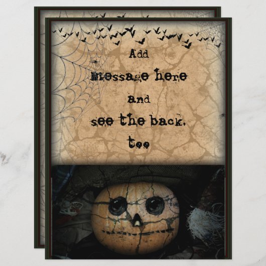 Creepy Orange Pumpkin Jack-o-Lantern (Front/Back)