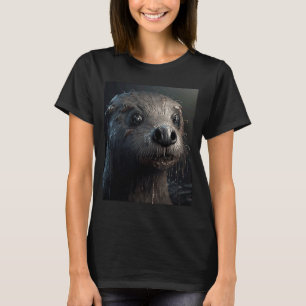 Creepy Otter Creature Spooky Zombie Otter 2 T-Shirt