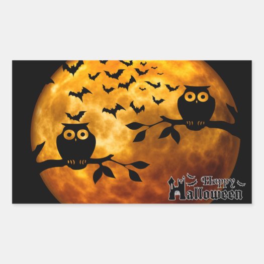 Creepy Owls, Vampire Bats and Halloween Moon