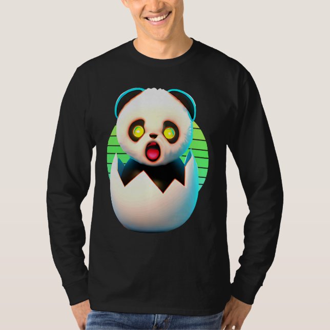 Creepy Panda hatches from egg T-Shirt (Front)