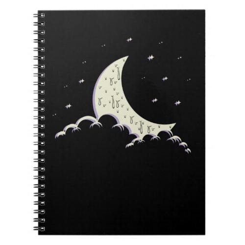 Creepy Pastel Goth Moon Wiccan Notebook