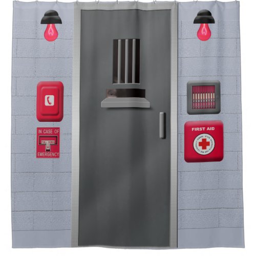 Creepy Peeking Psych Patient Solitary Confinement Shower Curtain