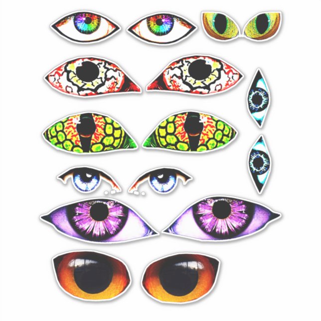 Creepy People Animal Creature Eyes Sticker (Front)