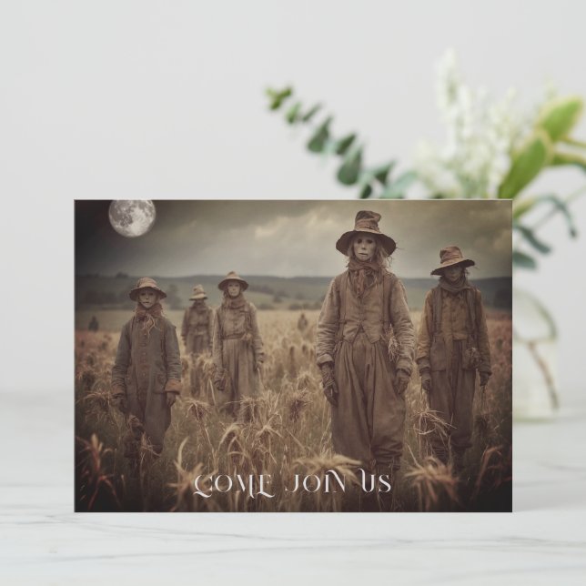 Creepy People Halloween Party Invitation (Standing Front)