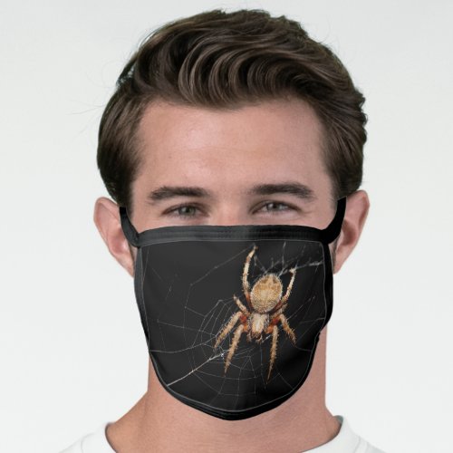 Creepy Photograph of Spider on Black Face Mask