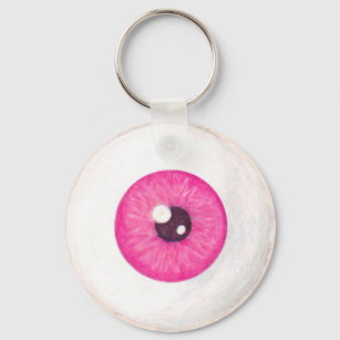 Creepy Pink Eyeball Keychain