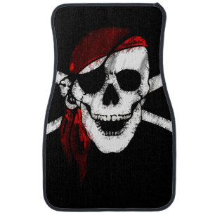 Creepy Pirate Skull and Crossbones Car Mat