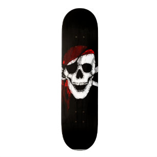 Creepy Pirate Skull and Crossbones Skateboard