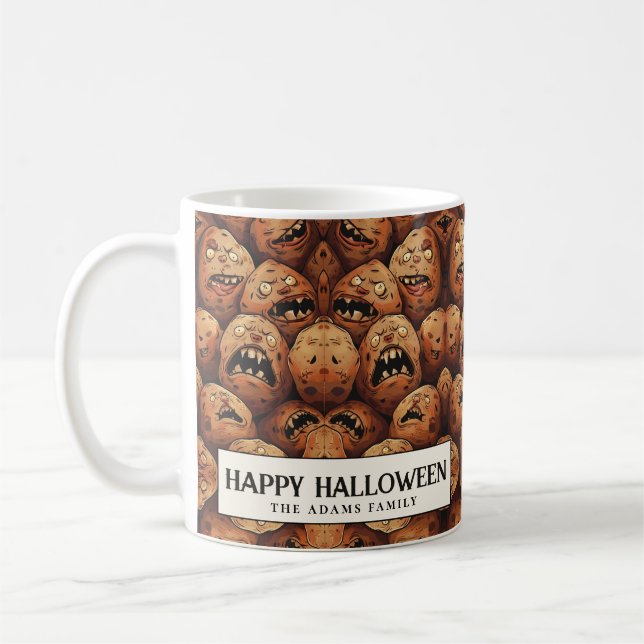 Creepy Potatoes Halloween Coffee Mug (Left)