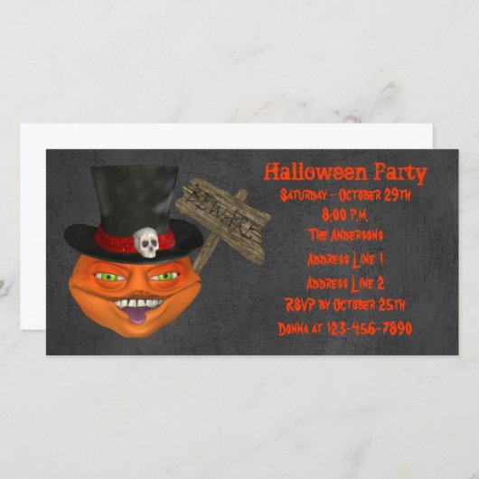 Creepy Pumpkin Face Halloween Party (Front/Back)