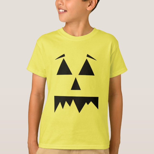 Creepy Pumpkin Face Halloween Spooky  T-Shirt (Front)