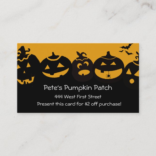 Creepy Pumpkin Patch... Business Card (Front)