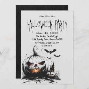 Creepy Pumpkins Halloween Party Invitation