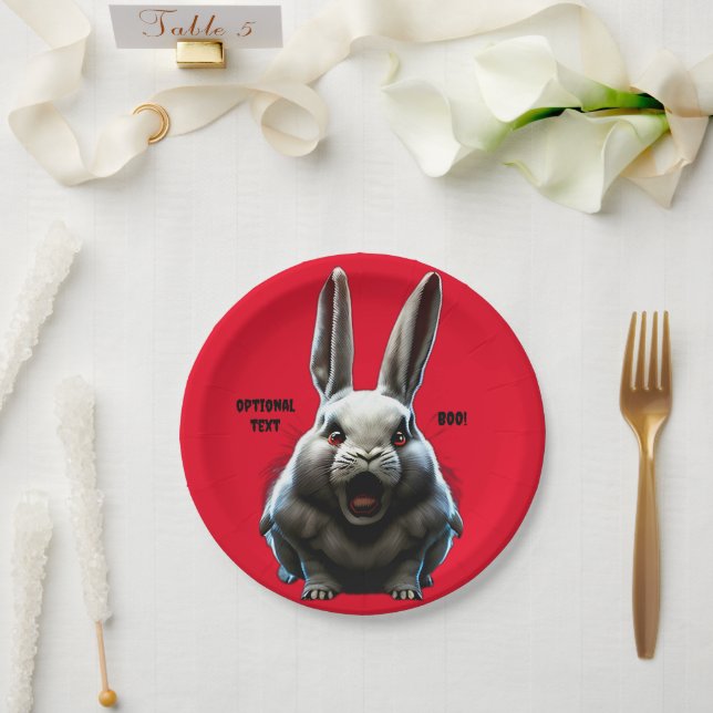 CREEPY RABBIT HALLOWEEN PARTY PLATE (Wedding)
