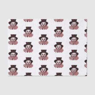 Creepy Red and Black Retro Vintage Circus Clown  Tissue Paper