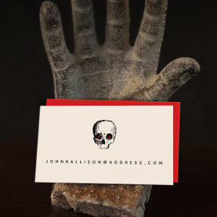 Creepy Red Eye Skull Calling Card