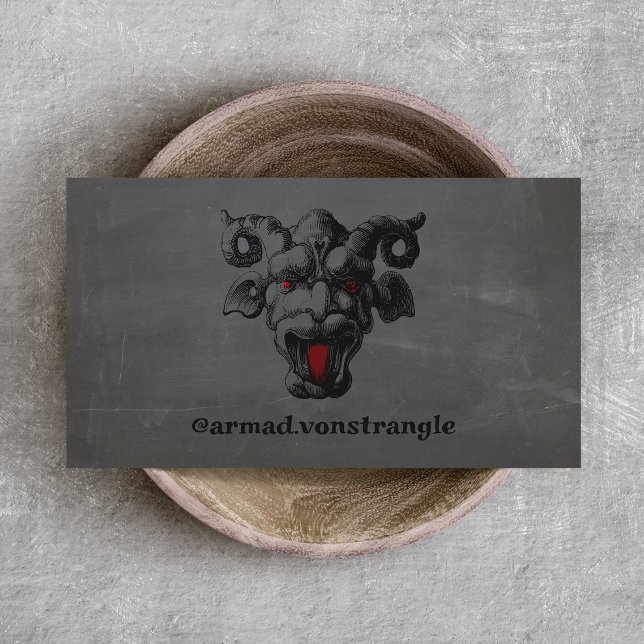 Creepy Red Eyed Gargoyle Macabre Business Card (Creator Uploaded)