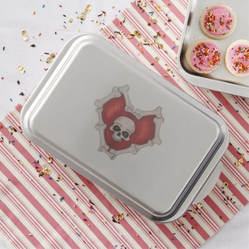 Creepy Red Heart Outlined in Bones With Skull Cake Pan