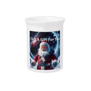 creepy Robot Santa Beverage Pitcher