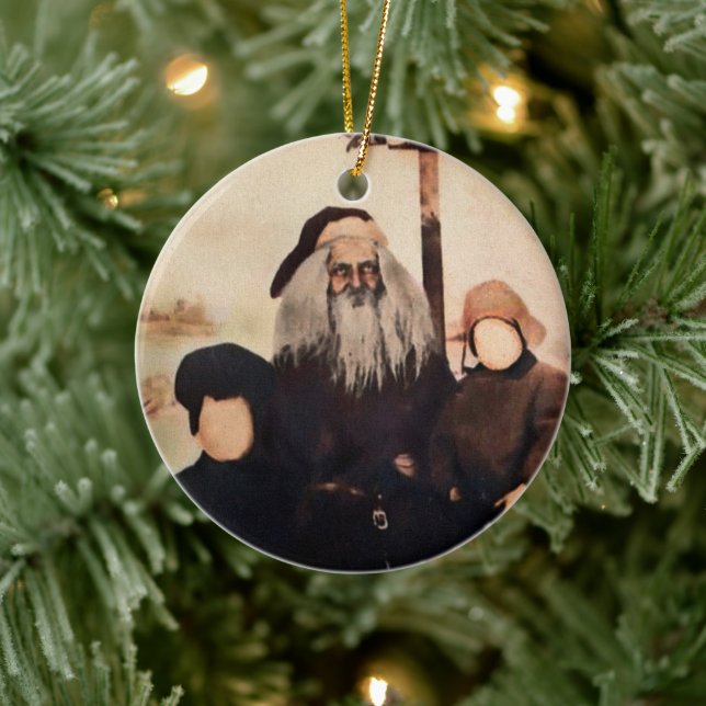 Creepy Santa Ceramic Christmas Ornament (Tree)