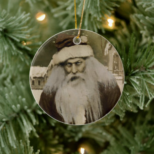 Creepy Santa Ceramic Christmas Ornament