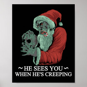 Creepy Santa Claus Krampus Christmas Poster