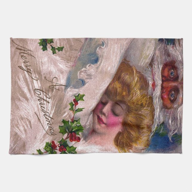 Creepy Santa Claus Pretty Woman Christmas Towel (Horizontal)