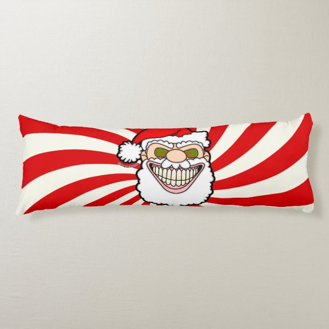 Creepy Santa Claus Screwball Graphics Body Pillow (Front)