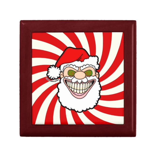 Creepy Santa Claus Screwball Graphics Gift Box (Front)