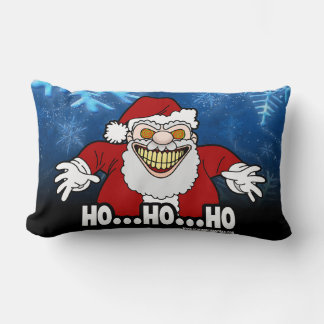 Creepy Santa Claus Screwball Graphics HOHOHO Lumbar Pillow