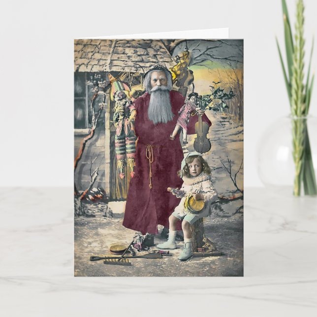 Creepy Santa Victorian Christmas Card (Front)