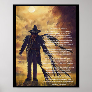 Creepy Scarecrow dark art and poem  Poster