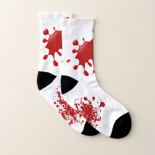 Creepy Scary Blood Splash Splatter Halloween Socks