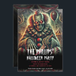 Creepy Scary Carnival Clown Halloween Party Invitation<br><div class="desc">Customize for any event</div>