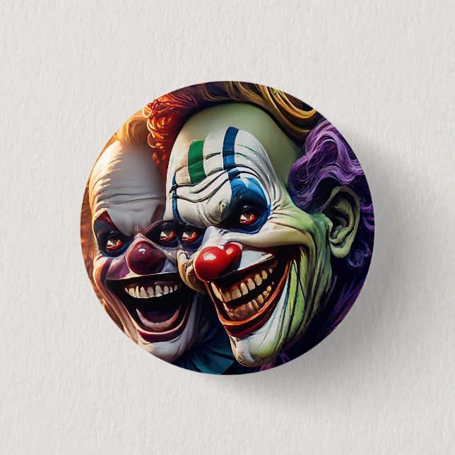  Creepy Scary Clowns Horror Collectible  Button (Front)