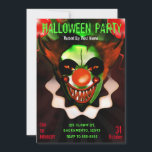 Creepy Scary Evil Clown Halloween Birthday Party Invitation<br><div class="desc">Customize for any event</div>