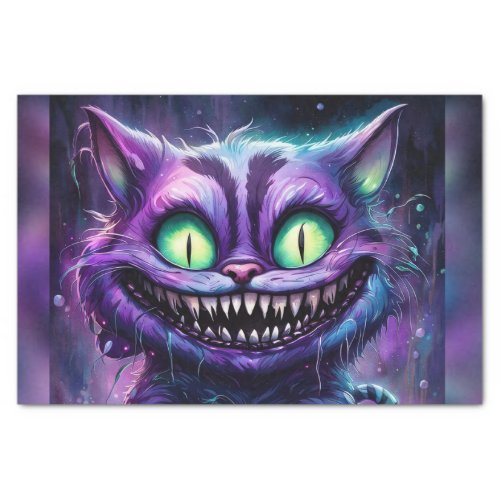 Creepy Scary Halloween Cheshire Cat Decoupage  Tissue Paper