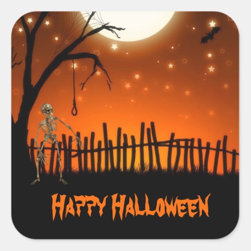 Creepy  Scary Halloween Square Sticker