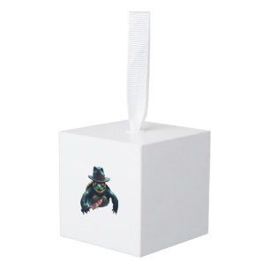 Creepy Scary Halloween Turtle T-Shirt Cube Ornament