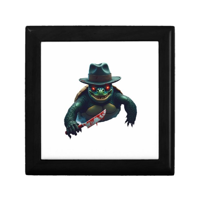 Creepy Scary Halloween Turtle T-Shirt Gift Box (Front)