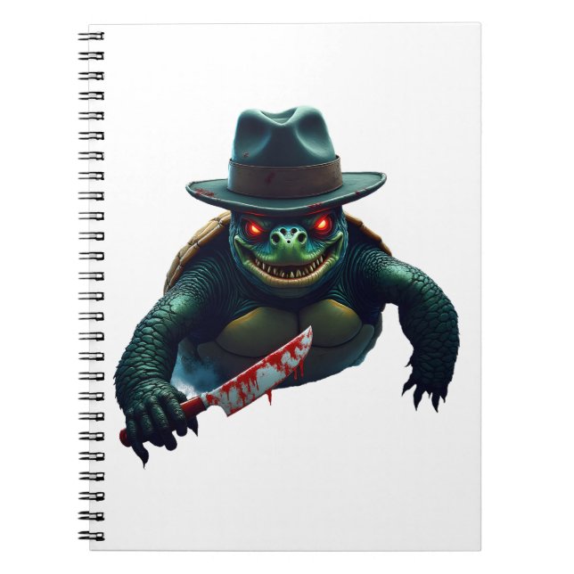 Creepy Scary Halloween Turtle T-Shirt Notebook (Front)