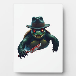 Creepy Scary Halloween Turtle T-Shirt Plaque