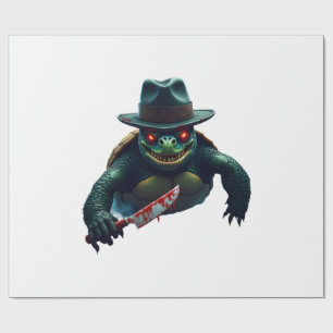 Creepy Scary Halloween Turtle T-Shirt Wrapping Paper