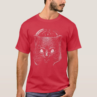 Creepy Scary Horror Cat Art Illustration Design gi T-Shirt