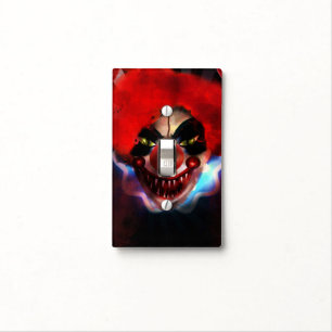 Creepy Scary Killer Clown Halloween Decor Light Switch Cover